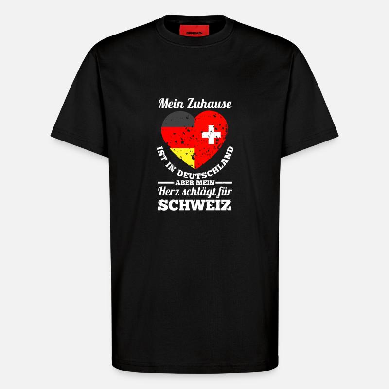 Schweizer Deutschland Schweiz - T-Shirt - made by SPREAD - SOLID BLACK