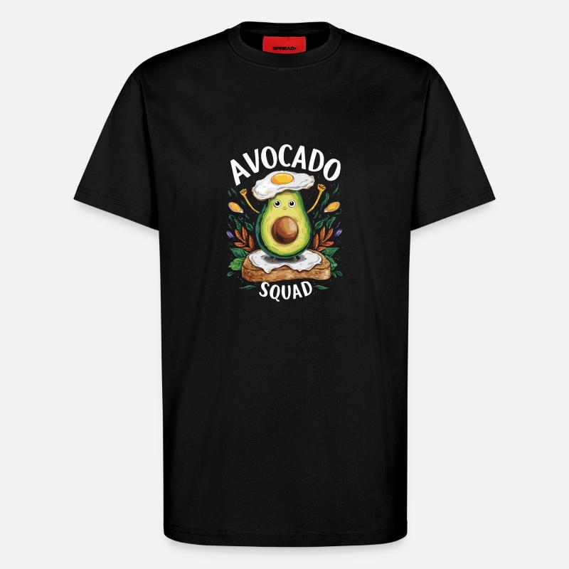 Funny Avocado Squad Breakfast Lover - T-Shirt - made by SPREAD - SOLID BLACK