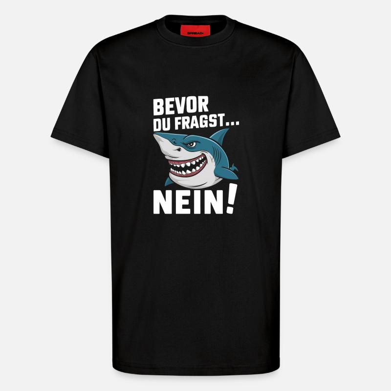 Requin Requin Requins Requin - T-shirt bio décontracté fabriqué en UE - SOLID BLACK