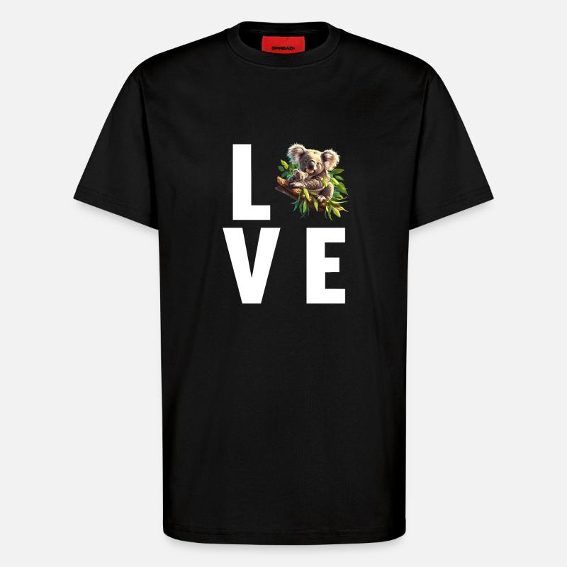 Koalas Koala - T-Shirt - made by SPREAD - SOLID BLACK