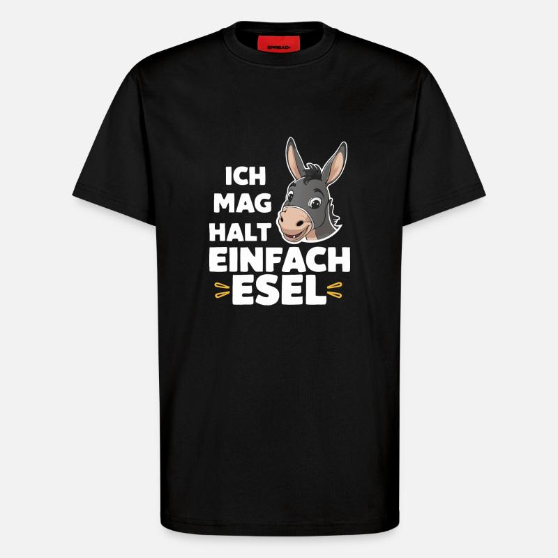 Esel Eselchen Maultier Muli - T-Shirt - made by SPREAD - SOLID BLACK