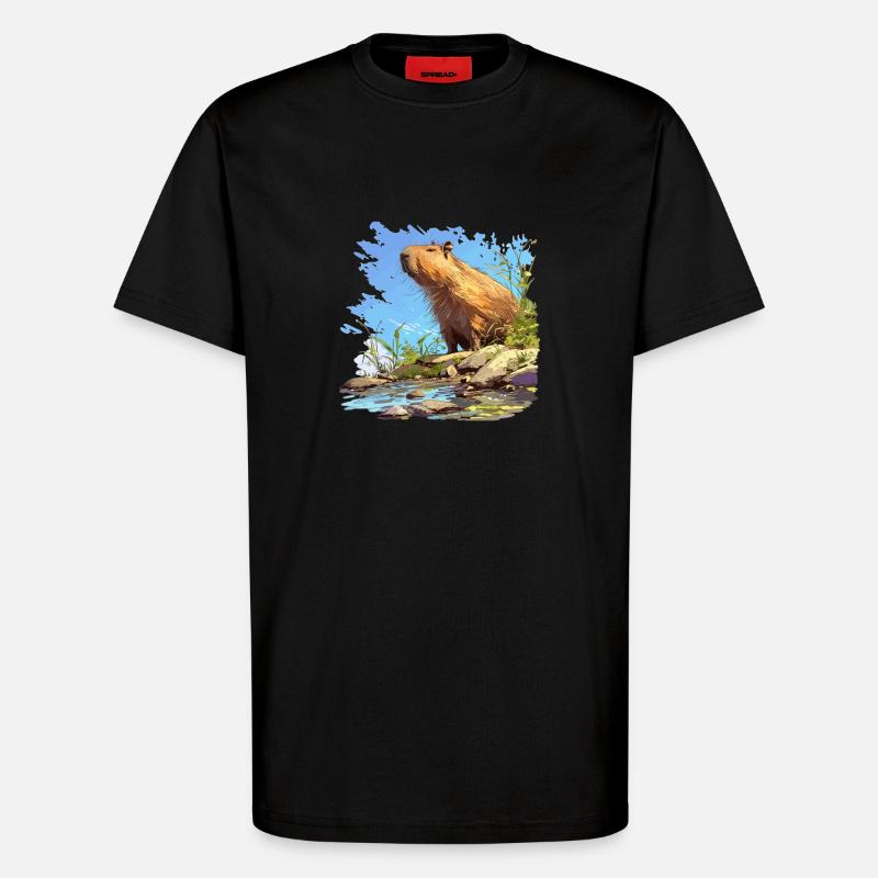 Capybaras Capybara - T-shirt bio décontracté fabriqué en UE - SOLID BLACK