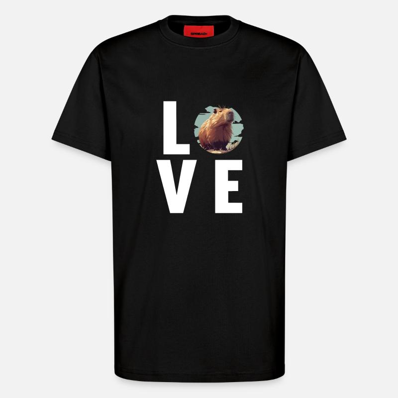 Capybaras Capybara - T-Shirt - made by SPREAD - SOLID BLACK