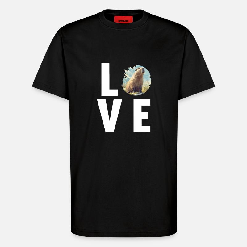 Capybaras Capybara - T-Shirt - made by SPREAD - SOLID BLACK