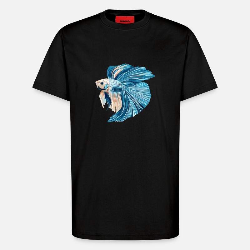 Bettas Betta Poisson Betta - T-shirt bio décontracté fabriqué en UE - SOLID BLACK