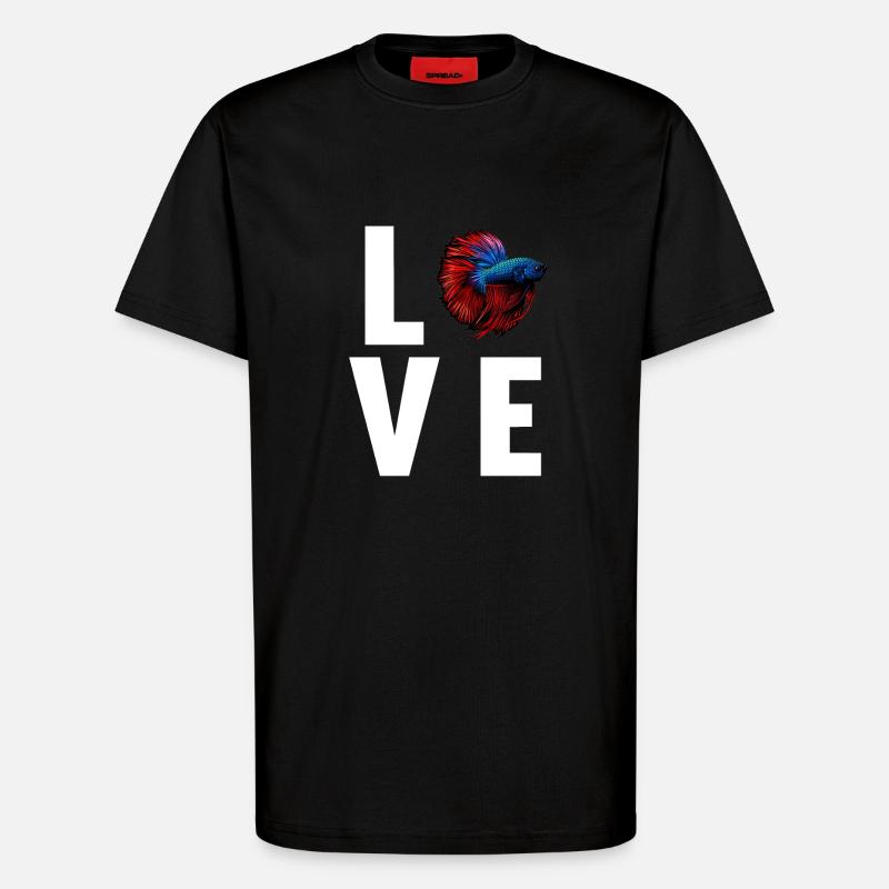 Bettas Betta Poisson Betta - T-shirt bio décontracté fabriqué en UE - SOLID BLACK