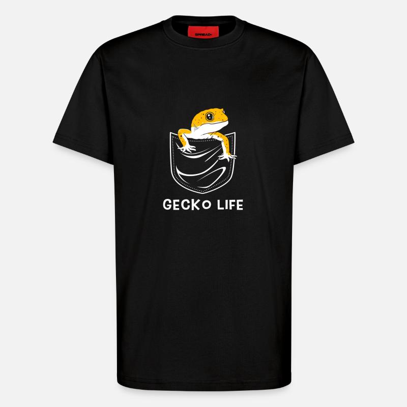 Leopard Gecko - T-Shirt - made by SPREAD - SOLID BLACK