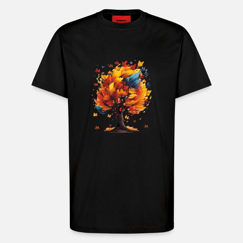HERBST BAUM - T-Shirt - made by SPREAD - SOLID BLACK