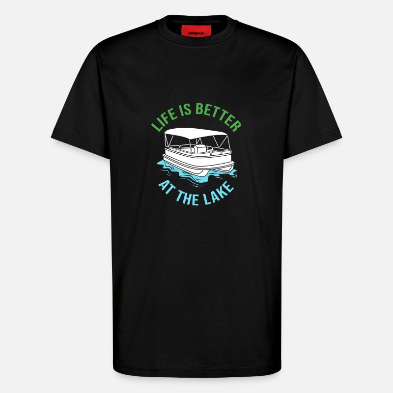 Pontonboot Boot Boote - T-Shirt - made by SPREAD - SOLID BLACK