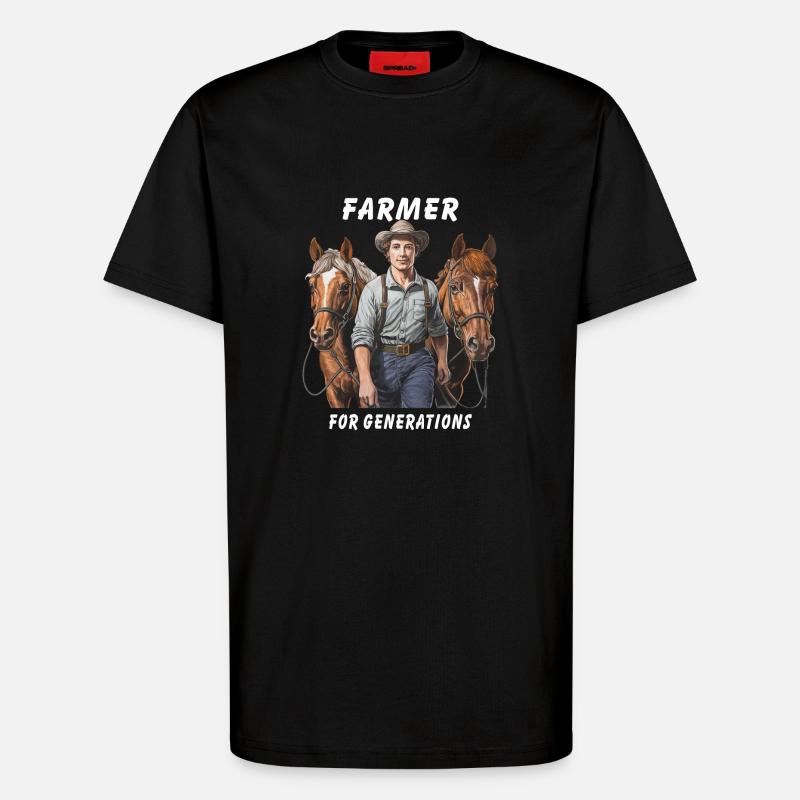 FARMER FOR GENERATIONS - T-Shirt - made by SPREAD - SOLID BLACK