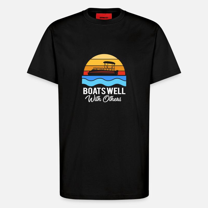Pontonboot Boot Boote - T-Shirt - made by SPREAD - SOLID BLACK