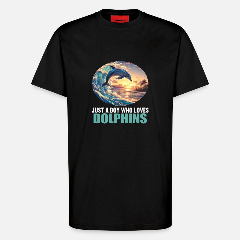 Dolphin Dolphins Dolphin - T-Shirt - made by SPREAD - SOLID BLACK