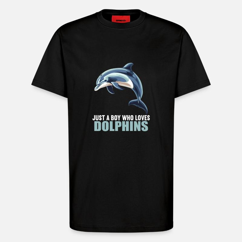 Dolphin Dolphins Dolphin - T-Shirt - made by SPREAD - SOLID BLACK