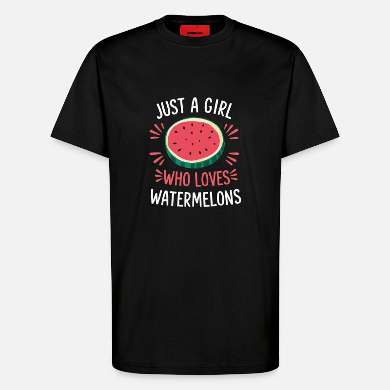 Pastèque, melon, fruit - T-shirt bio décontracté fabriqué en UE - SOLID BLACK