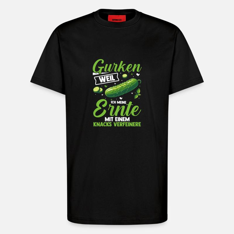 Gärtner Gurke Bauer Garten - T-Shirt - made by SPREAD - SOLID BLACK