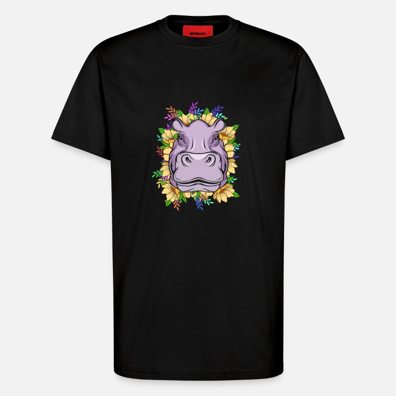 Nilpferd - T-Shirt - made by SPREAD - SOLID BLACK