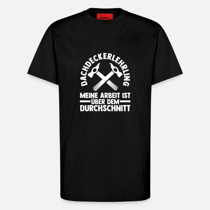 Roofing training apprentice Auzbi roofer - T-Shirt - made by SPREAD - SOLID BLACK