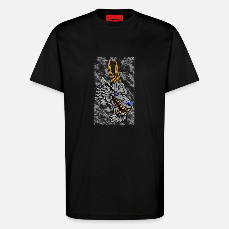 Fantasy RPG Wolf Magic Dungeon - T-shirt bio décontracté fabriqué en UE - SOLID BLACK