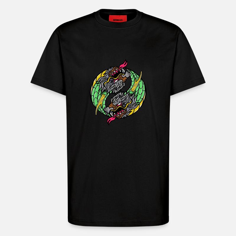Fantasy RPG Dragons Magic Dungeon - T-Shirt - made by SPREAD - SOLID BLACK
