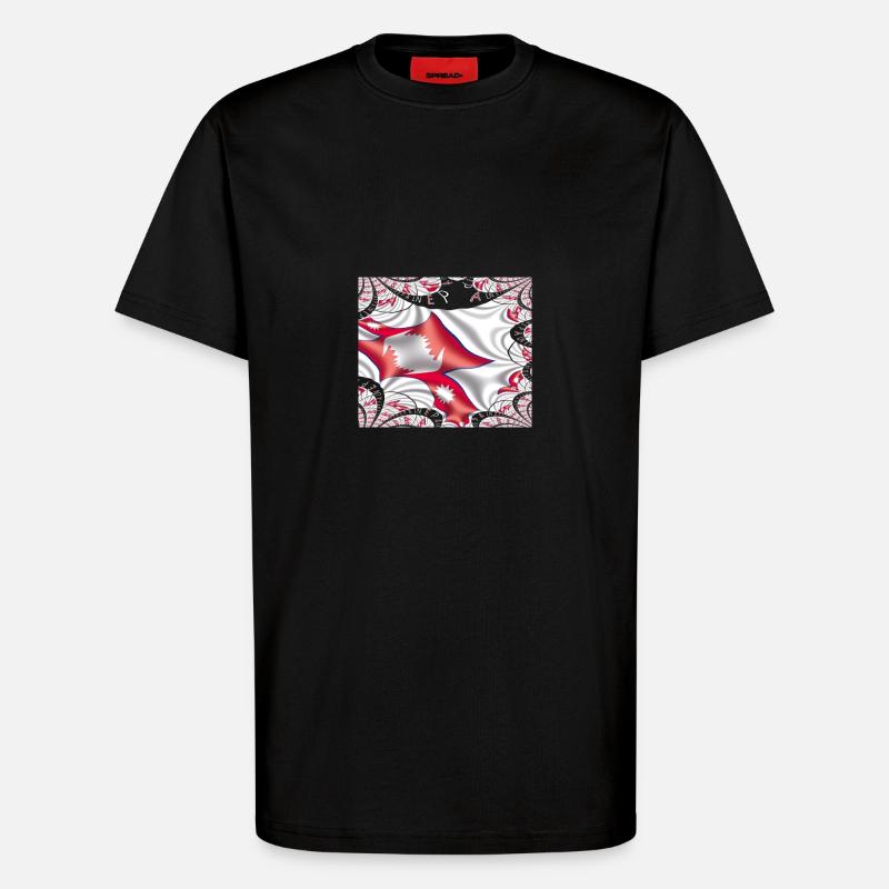 Népal Drapeau Katmandou Harmonie himalayenne - T-shirt bio décontracté fabriqué en UE - SOLID BLACK