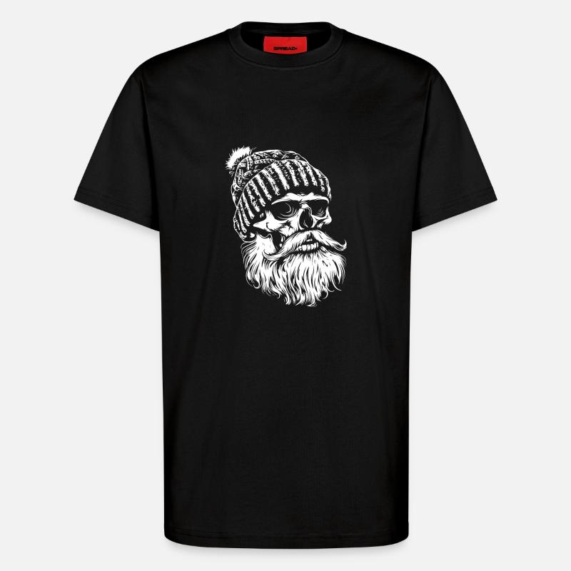 Crâne de bûcheron - T-shirt bio décontracté fabriqué en UE - SOLID BLACK