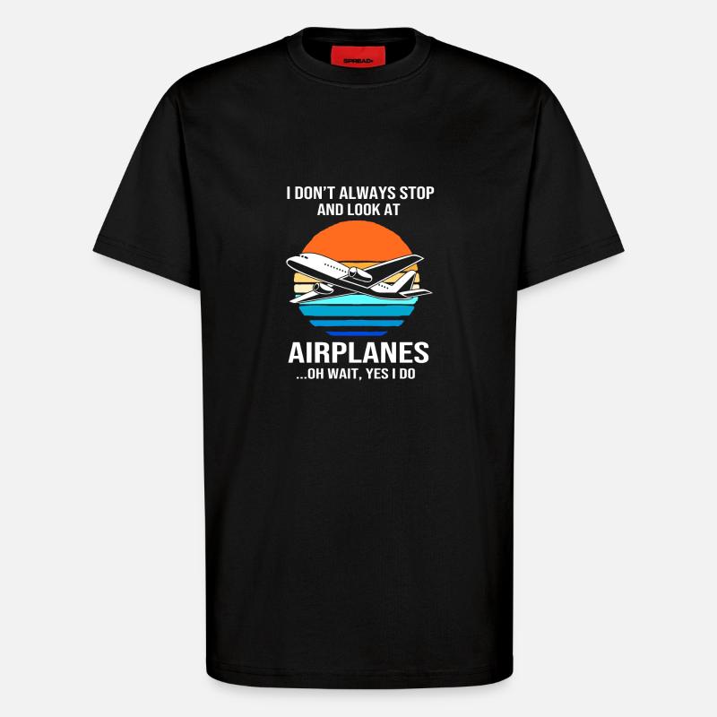 Pilot Flugzeug - T-Shirt - made by SPREAD - SOLID BLACK