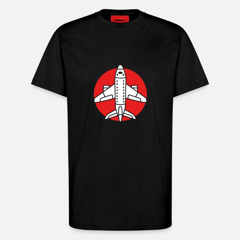 Pilot Flugzeug - T-Shirt - made by SPREAD - SOLID BLACK