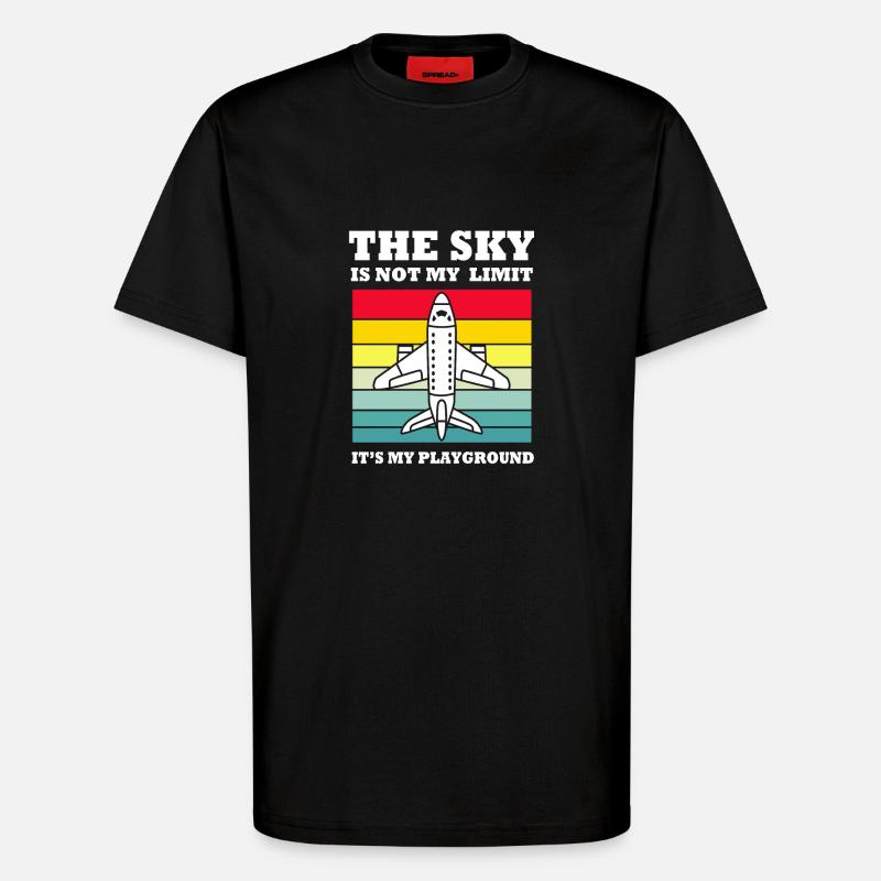 Pilot Flugzeug - T-Shirt - made by SPREAD - SOLID BLACK