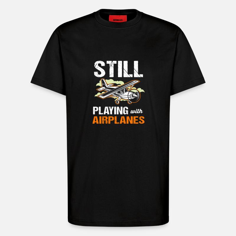 Pilot Flugzeug - T-Shirt - made by SPREAD - SOLID BLACK
