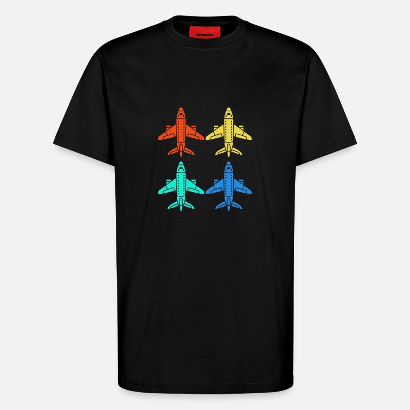 Pilot Flugzeug - T-Shirt - made by SPREAD - SOLID BLACK