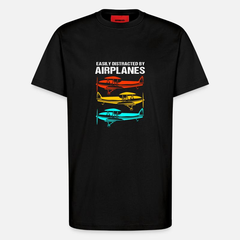 Pilot Flugzeug - T-Shirt - made by SPREAD - SOLID BLACK