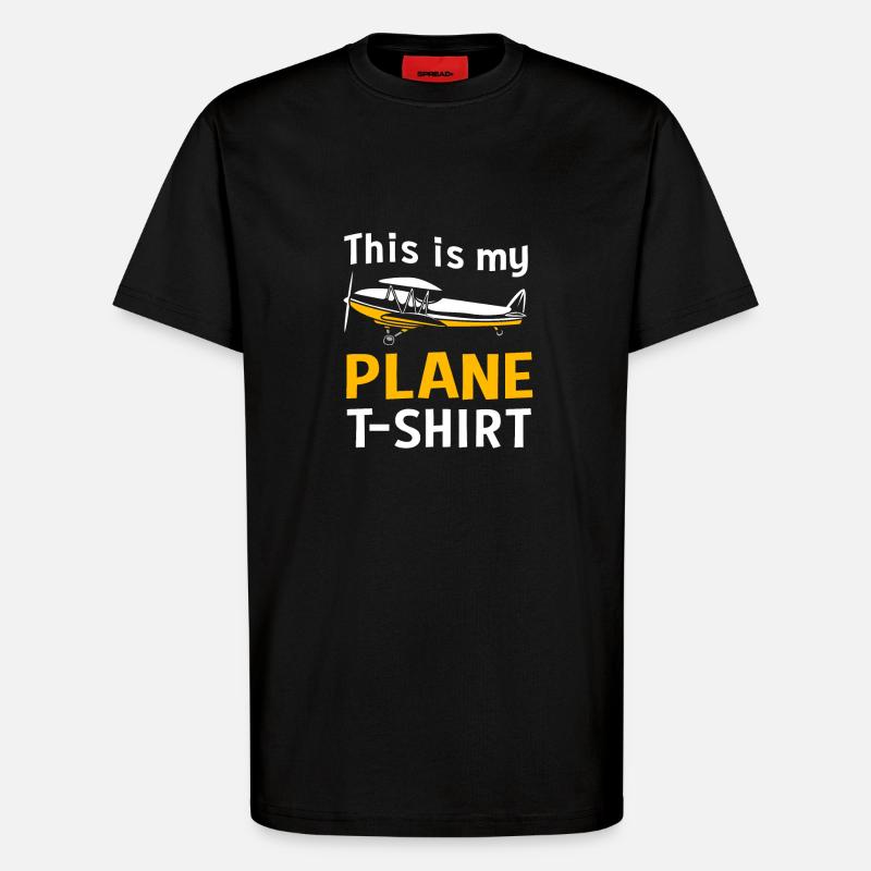 Pilot Flugzeug - T-Shirt - made by SPREAD - SOLID BLACK