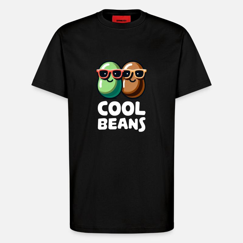 Coole Bohnen Lustiges Bohnendesign - T-Shirt - made by SPREAD - SOLID BLACK