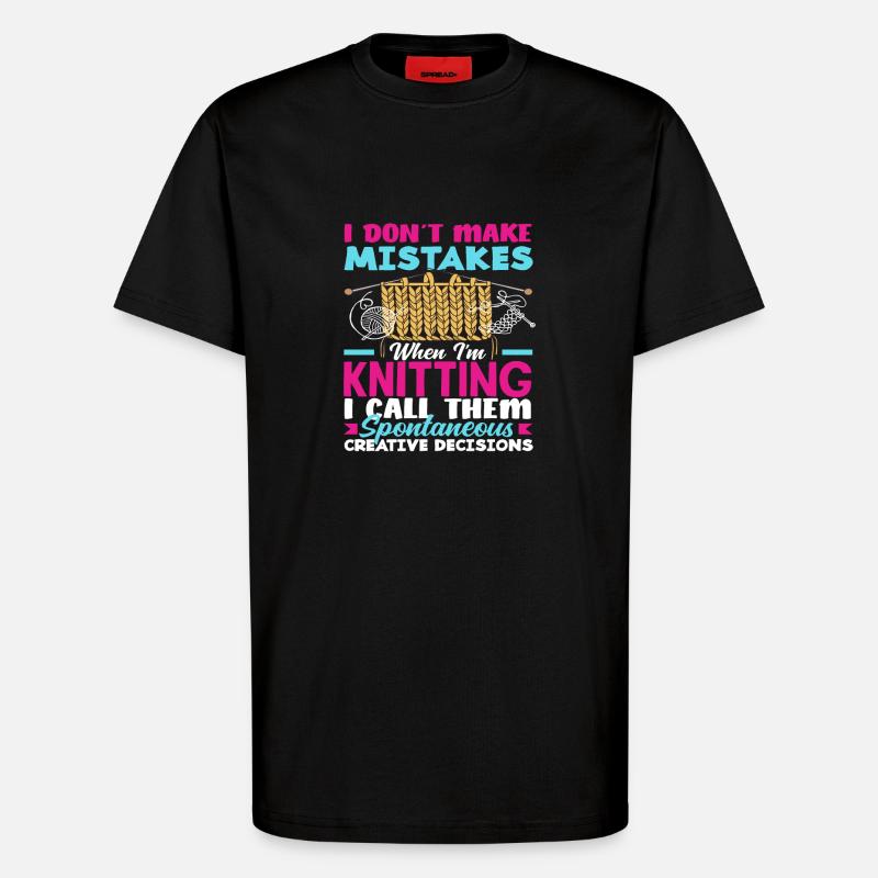 Knitting Spontaneous Creative Choices - T-Shirt - made by SPREAD - SOLID BLACK