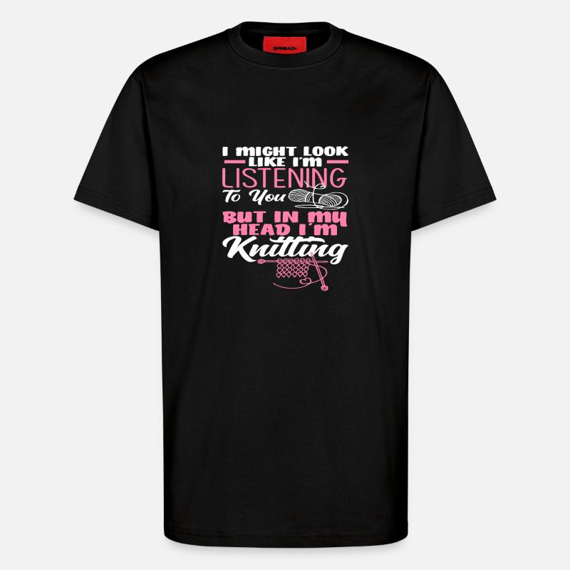 Thoughts while knitting - T-Shirt - made by SPREAD - SOLID BLACK
