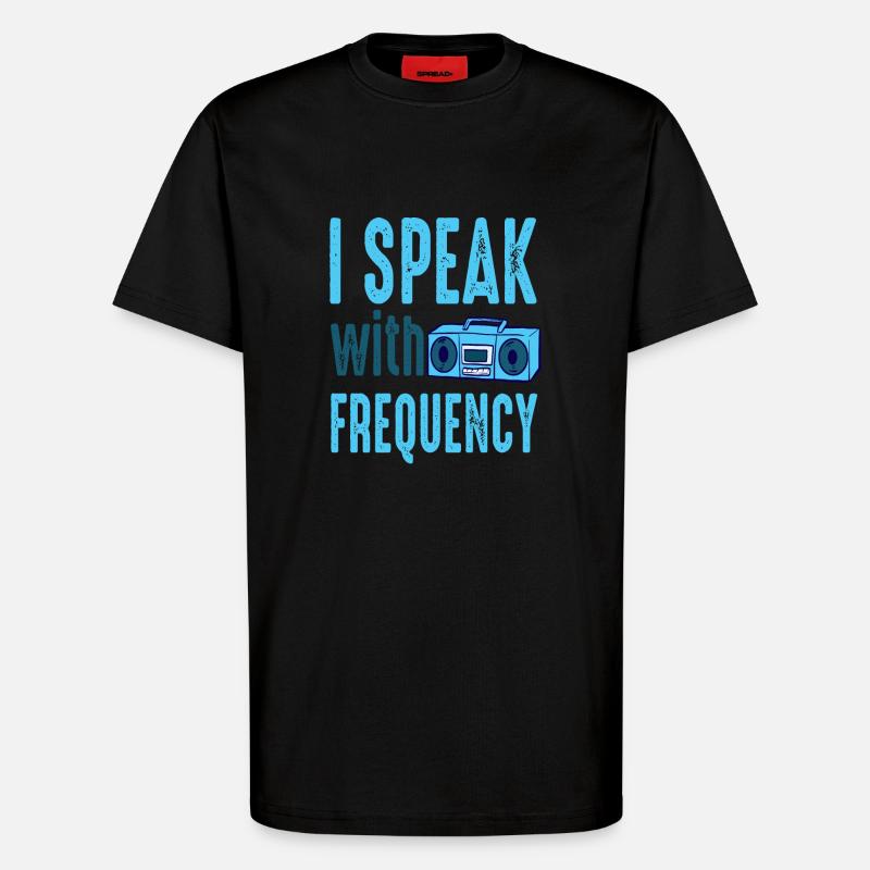 Amateur Sprechen mit Frequenz Amateurfunk - T-Shirt - made by SPREAD - SOLID BLACK