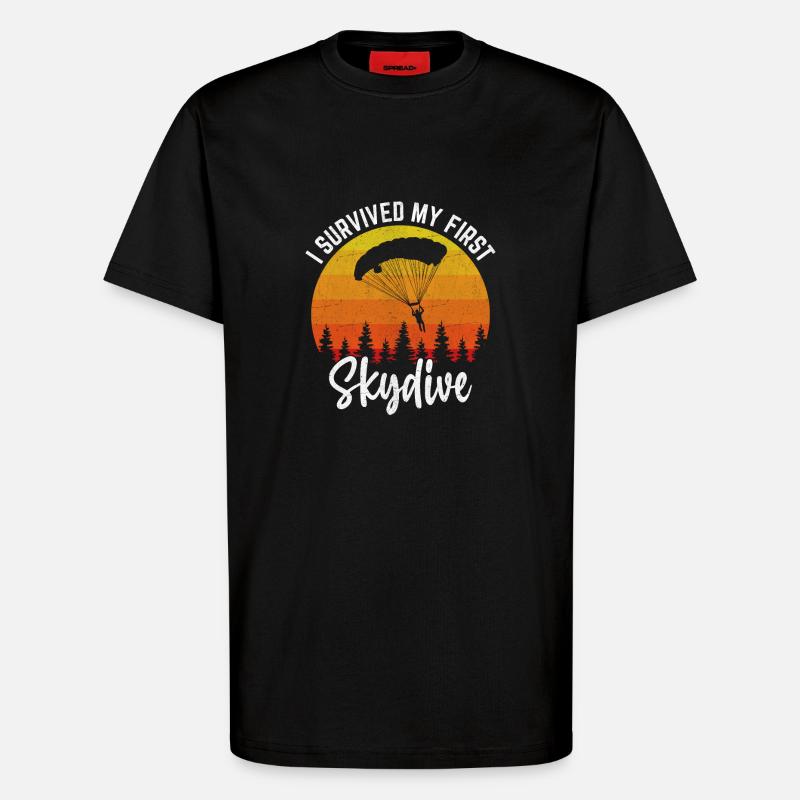 Skydiving Skydive Skydiver - T-Shirt - made by SPREAD - SOLID BLACK