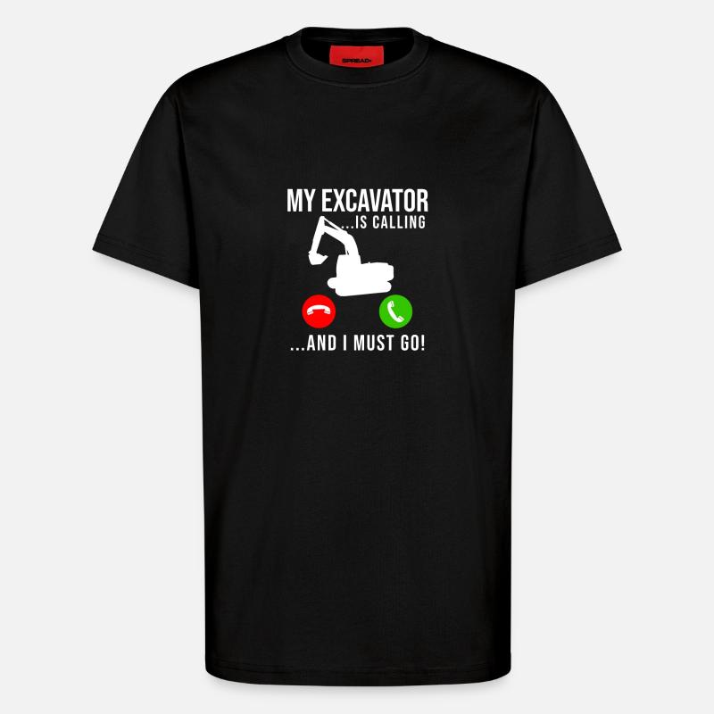 Bauarbeiter für Bagger - T-Shirt - made by SPREAD - SOLID BLACK