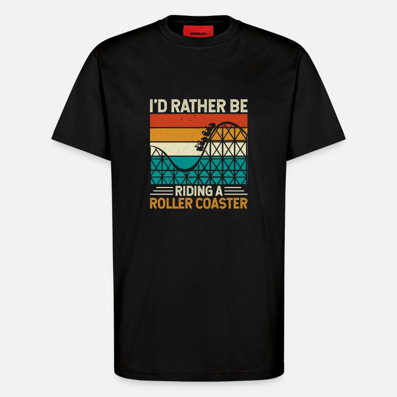 Achterbahn-Themenpark - T-Shirt - made by SPREAD - SOLID BLACK