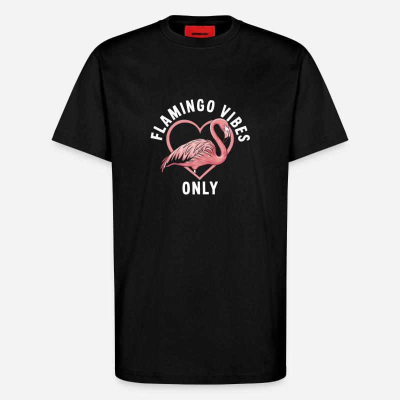 Flamingo - T-Shirt - made by SPREAD - SOLID BLACK