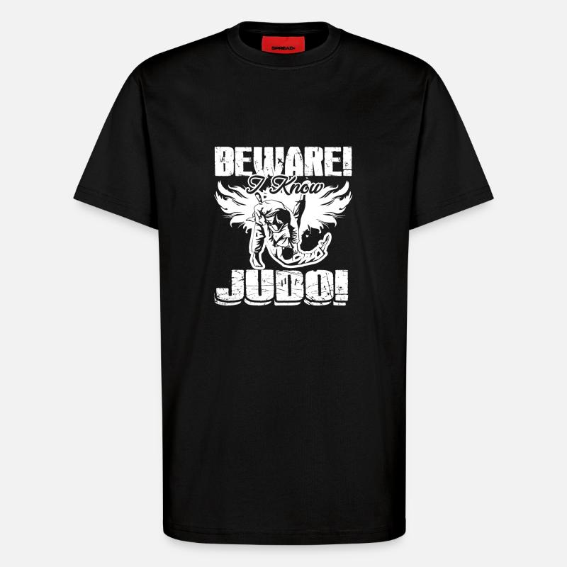 Beware I Know Judo - T-Shirt - made by SPREAD - SOLID BLACK