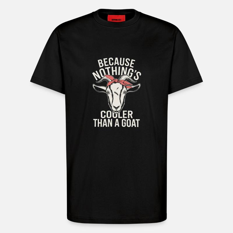 Chèvre - T-shirt bio décontracté fabriqué en UE - SOLID BLACK