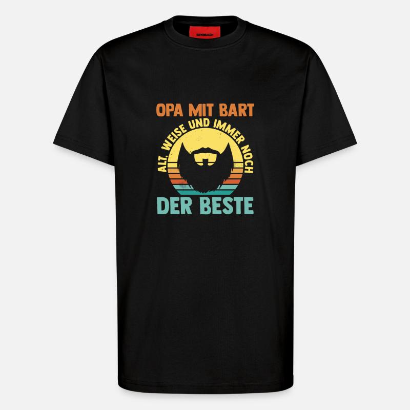 Opa Mit Bart - T-Shirt - made by SPREAD - SOLID BLACK