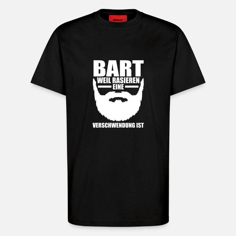 Bärtig Bartträger Bart - T-Shirt - made by SPREAD - SOLID BLACK