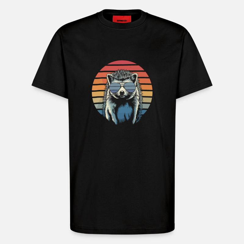 Hérisson - T-shirt bio décontracté fabriqué en UE - SOLID BLACK
