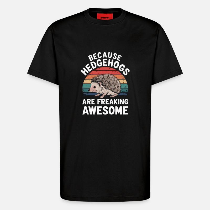 Hérisson - T-shirt bio décontracté fabriqué en UE - SOLID BLACK
