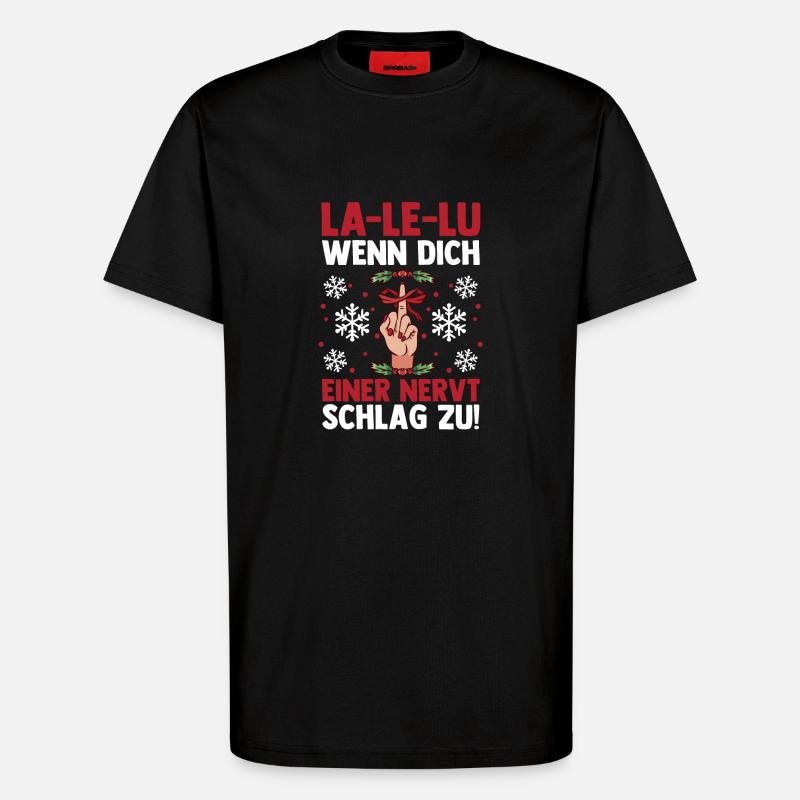 Weihnachtsmann Mittelfinger Weihnachten - T-Shirt - made by SPREAD - SOLID BLACK