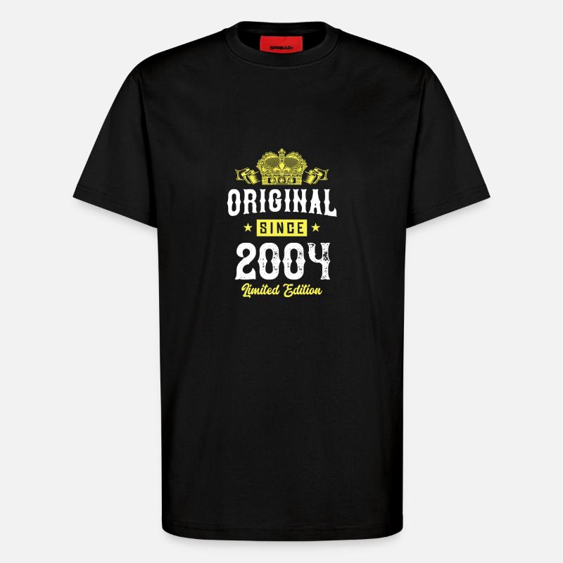 2004 Édition limitée - T-shirt bio décontracté fabriqué en UE - SOLID BLACK