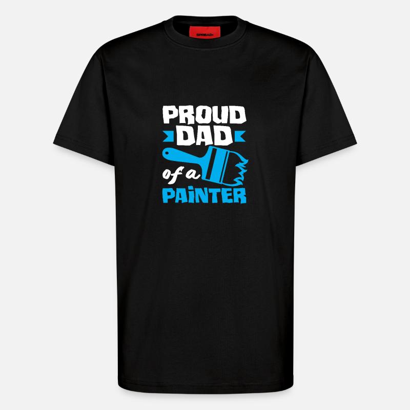 Stolzer Papa Eines Malers Perfekt - T-Shirt - made by SPREAD - SOLID BLACK