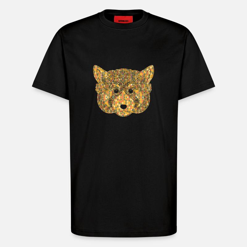 Red Panda Geometric - T-Shirt - made by SPREAD - SOLID BLACK